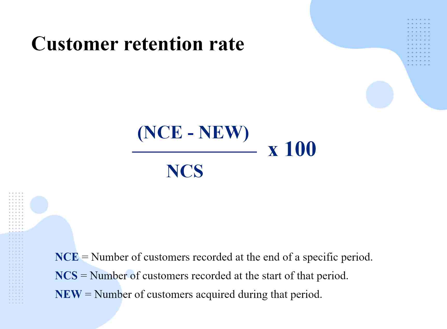 Customer retention rate formula